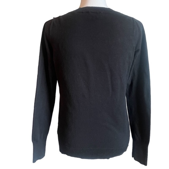 Express Black Sequin Embellished Lightweight Party Pullover Sweater Holiday Glam - Picture 9 of 16